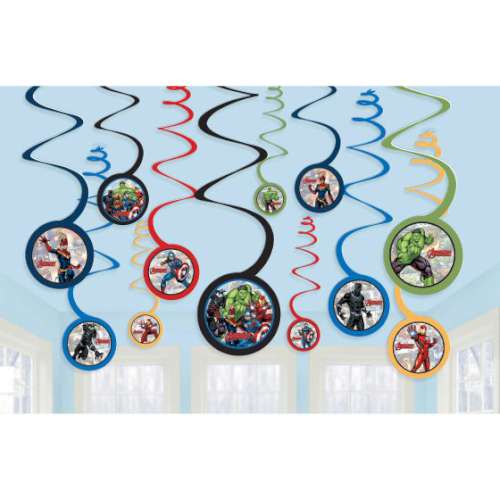 Avengers Powers Unite Hanging Swirl Decorations